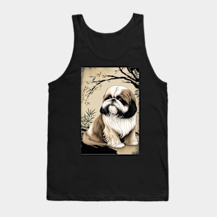 Super Cute Shih Tzu Portrait - Japanese style Tank Top